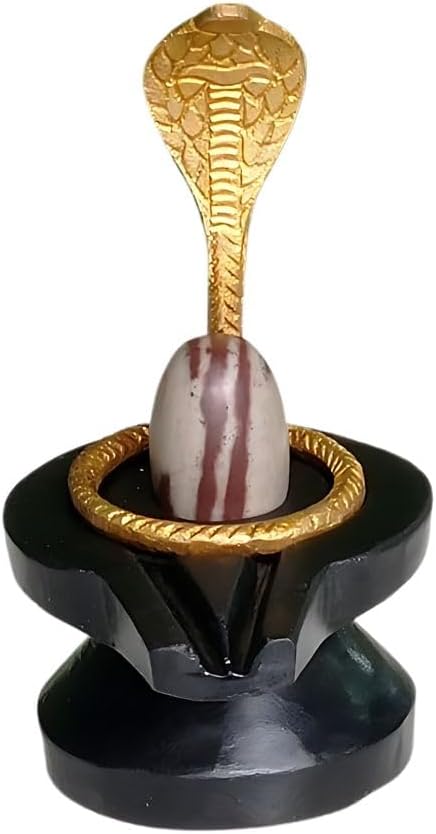 Benares Souvenirs Original Narmadeshwar Shivling Narmada Stone Shiv Ling Mahadev - Ideal for Sawan Puja (Size: 1.5 x 3 Approx)