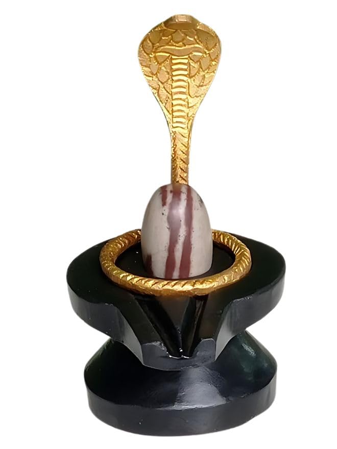 Benares Souvenirs Original Narmadeshwar Shivling Narmada Stone Shiv Ling Mahadev - Ideal for Sawan Puja (Size: 1.5 x 3 Approx)