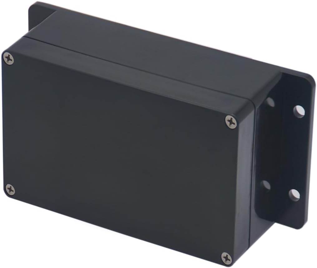 Project Box ABS Plastic Black Electrical Boxes IP65 Waterproof DIY Electronic Junction Box Power Enclosure with Fixed Ear 10.4x7.2x3.7 inch (263x182x95 mm)