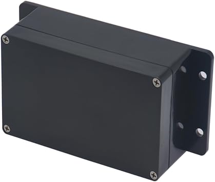 Project Box ABS Plastic Black Electrical Boxes IP65 Waterproof DIY Electronic Junction Box Power Enclosure with Fixed Ear 6.2x3.5x2.4 inch 158x90x60 mm
