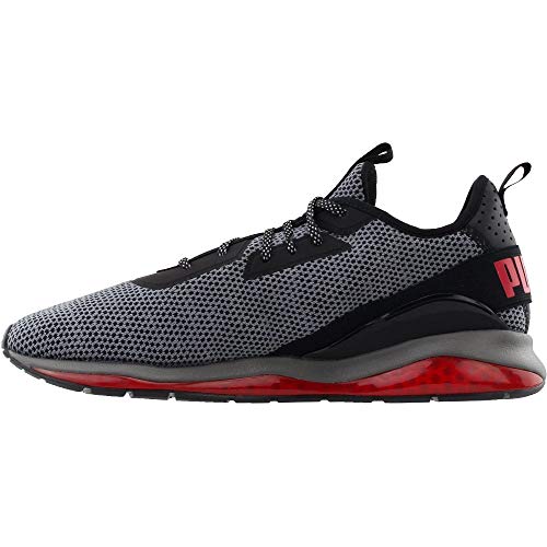 PUMA Puma Men's Cell Descend Sneaker, Black-Ribbon red Aged Silver, 10