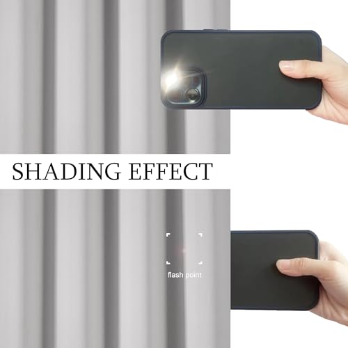 Image of LEMOMO Light Grey Blackout Curtains 38 x 63 Inch Length /Set of 2 Curtain Panels /Thermal Insulated Room Darkening Blackout Curtains for Bedroom