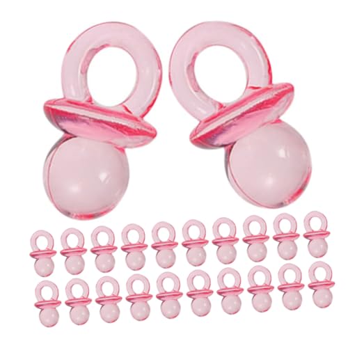 Imagen de SWOOMEY 200 Piezas Chupetes Acrílicos Transparentes Rosa para Decoración de Shower Favor de Bautizo de Fiesta y Revelación de Género para Celebraciones