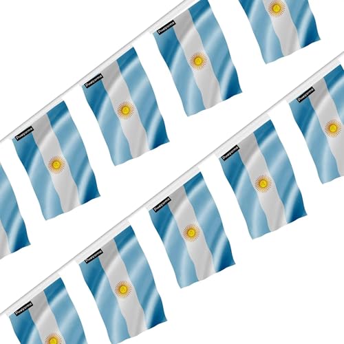 Guirlande drapeau Argentine avec 50 fanions rectangulaires résistants