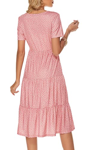 Image of Berydress Women's Casual Summer Tiered Midi Dress 2026 V Neck Boho Sundress