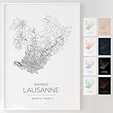 Mapdify Lausanne personalisiertes Stadtposter, dein 