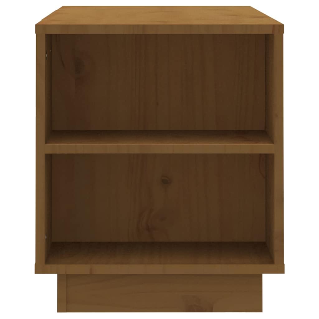 Meuble TV en pin massif marron miel 110 x 35 x 40,5 cm
