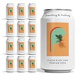 Something & Nothing Ginger & Lime Flavoured Sparkling Water, 12 x 330 ml Cans | Lightly Carbonated Fizzy Soda Waters with Added Grape & Lemon Juice | Vegan & Low Calorie Multipack Healthy Soft Drinks