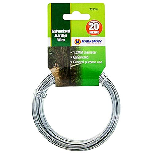 Nti 20 x Meter Garden Wire Galvanised Green Plant Tie Home Thick Silver Thin Metal Decking Fencing Outdoors Indoor General Purpose Line Twist Coated UK FREE P&P (1.2mm x 20m Galvanised Silver Wire)