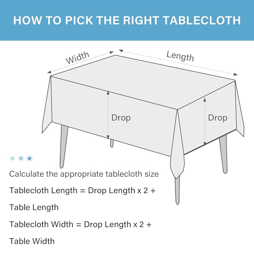 Image of 8 Pack Table Cloth 60 x 102 Inch, Rectangle Tablecloth, Stain and Wrinkle Resistant Washable Polyester Table Cover for Buffet Party, Dinner, Weddings and Camping, White