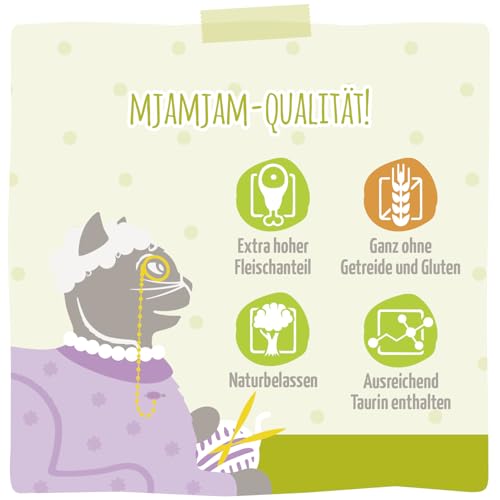 MjAMjAM - Premium Nassfutter für Katzen - Senior - DUO von zarter Ente & Kaninchen, 6er Pack (6x200g), getreidefrei