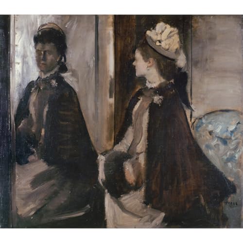 Mme Jeantaud dans le miroir Degas décoration murale unique toile roulée 76,2x101,6cm