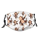 Funny Monkey Reusable & Washable Anti Dust Balaclava Face Masks with 2 Filter Breathable for Men...