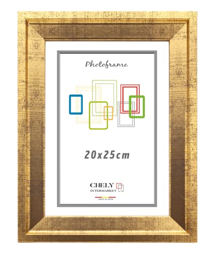 CHELY INTERMARKET | 47C2D | Marco de Fotos 20x25cm MOD-224 (Dorado) | Estilo Barroco | Marco de Madera para decoración de casa | Fotografías de Boda | Listado de Precios (224-20x25-0,55)