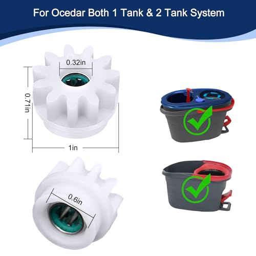 3 Pcs Easy Mop Pedal Broom Spin Replacement One Way Clutch Bearing Bucket Gear Sprockets Repair Compatiable with Oceda/Vilida and Market 90% Spin Mop System, Mop Gears (3 Pcs Bearing Bucket Gears)