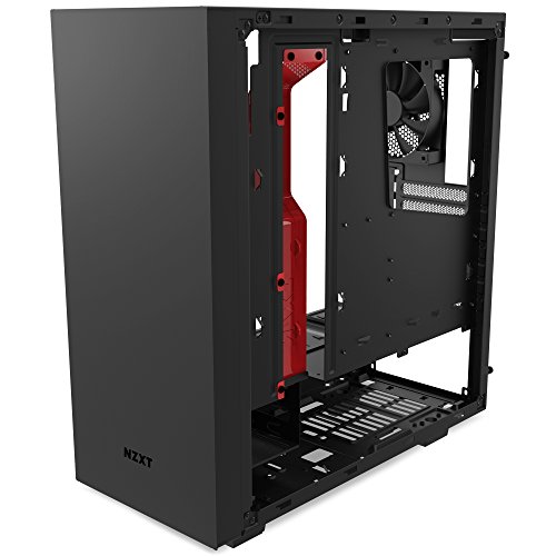 Image of NZXT S340 Mid Tower Case CA-S340MB-GR Matte Black /Red