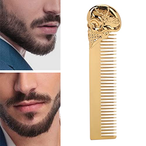 Peine para cabello y barba metal dorado portátil miniatura 4