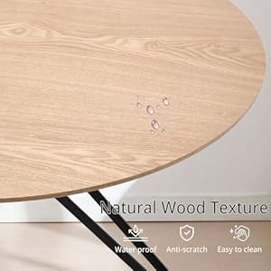 DUOMAY 47'' Round Dining Table for 4-6 Person, Mid-Century Modern Solid Wood Dining Room Table, Dinner Table with Intersecting Pedestal Metal Base for Kitchen, Office, Living Room, Natural DUOMAY 47 Round Dining Table for 4 6 Person Mid Century Modern Solid Wood Dining Room Table Dinner Table with Intersecting Pedestal Metal Base for Kitchen Office Living Room Natural