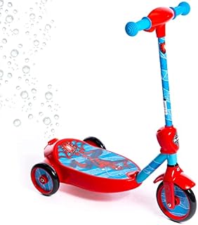 Huffy Marvel Spiderman Bubble Electric Scooter For Kids 3-5 Years 6v Battery Toy Ride On Scooter With Bubble Machine, Red, One Size
