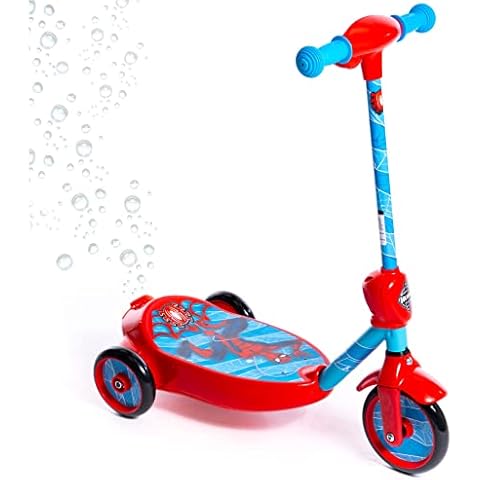 Huffy Marvel Spiderman Bubble Electric Scooter For Kids 3-5 Years 6v Battery Toy Ride On Scooter With Bubble Machine, Red, One Size Cover