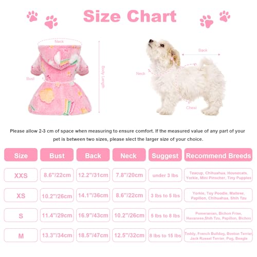 Pull pour chien de petite taille en polaire arc-en-ciel XS - 4