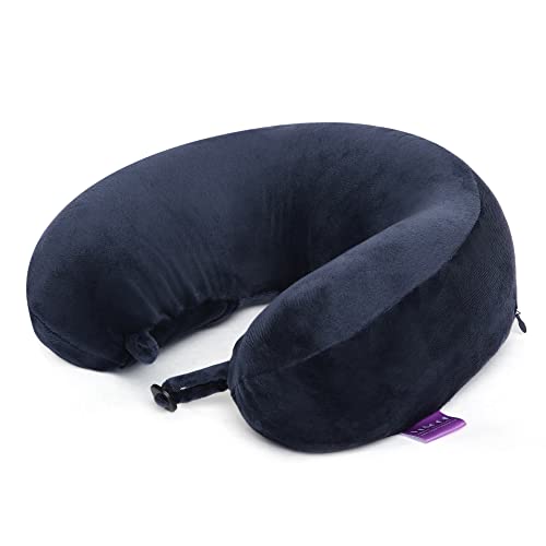 Image of Viaggi U Shape Super Soft Memory Foam Travel Neck Pillow for Neck Pain Relief Cervical Orthopedic Use Comfortable Neck Rest Pillow - Navy Blue