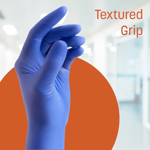 Caring Nitrile Exam Gloves (100ct), Powder Free and Not Made with Natural Rubber Latex, Gloves for Medical Use, Cleaning, Food Prep and More, Medium