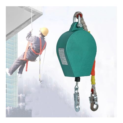 Corde de sauvetage auto-rétractable avec crochet en acier allié et fil aéronautique, système anti-chute de 10 m pour la construction et les toits, capacité de charge de 500 kg, harnais de sécurité