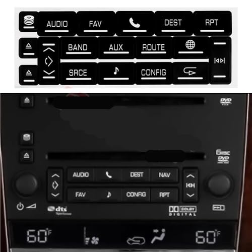 Autocollant bouton climatisation Escalade rénovation console radio - 5