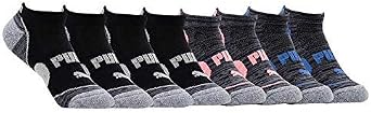 Puma No Show Womens Socks, Moisture Control Mesh Ventilation 10 Pair Hot Pink, Turquoise, Grey