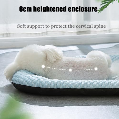 Kühlbett for Hunde, Kühlmatte for Hunde, Kühlkissen for Haustiere aus Eisseide, Kühlmatte for Hunde, blaues Hundebett oder Katzenbett for Kisten, Zwinger, Sofaböden, Autos, Außenbereich(Blauw,M)