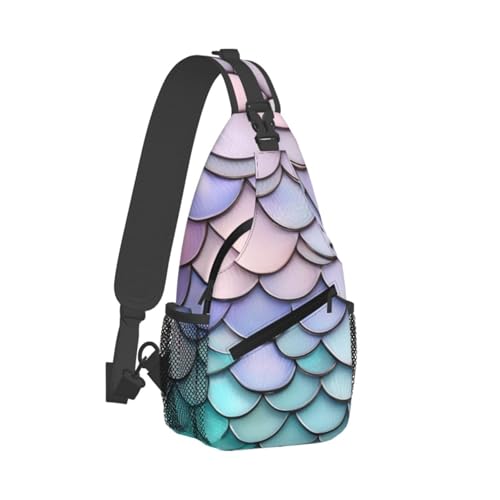 Mochila tipo bandolera de viaje mermaid rojo púrpura aqua miniatura 2