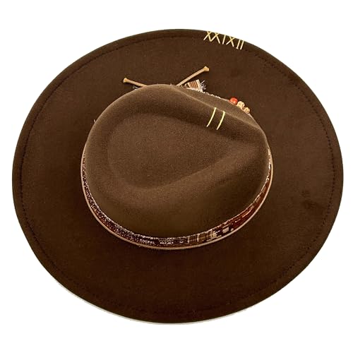 Image of Classic Wide Brim Fedora Hat for Women Man Floppy Panama Hat Western Felt Outdoor Hat with Band Sun Protection