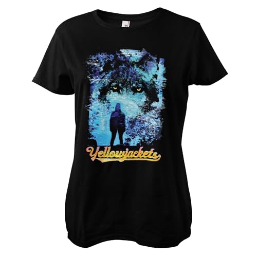 T-Shirt Yellowjackets Wolf Femmes Tee Shirt Distressed Imprimé Loup