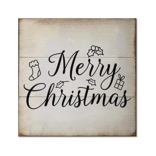 Panneau mural bois Merry Christmas 35cm décor fête