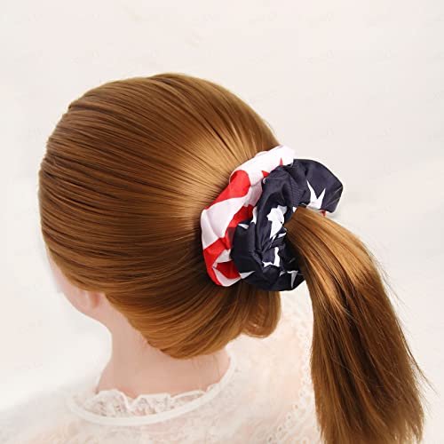 6Pcs Women Hair Scrunchies July 4Th Usa American Flag Union Jack Scrunchie (Usa Flag) #TOP4