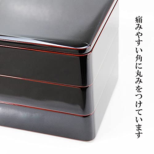 Amazon | 製造元特別価格 三段 重箱 溜内朱 6.5寸 3段 越前漆器