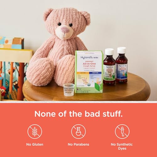 Image of Hyland's Kids Cough Syrup All-in-One Day+Night 2-Pack, Organic (Grape) 8oz
