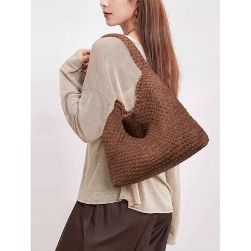 Woven Leather Bags for Women Knoted Women Handbag Designer Shoulder Bucket Purse Handmade Fashion Tote Hobo Bag Small2