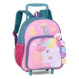 Mochila de Rodinha Infantil Unic�rnio Fofa Clio Pets 13' (Rosa)