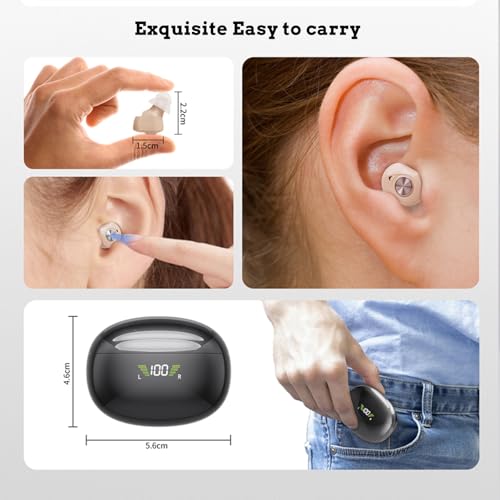 Hearing Aids (Not Amplifiers) for Seniors Severe Hearing Loss,Invisible 16-Channel Digital Rechargeable Intelligent Noise Reduction, Charging Case - Image 5