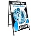 dojobkinb 24x36 Inch A Frame Sign Double-Sided Folding Sandwich Board with Carry Handle Heavy Duty Slide-in Sidewalk Signboard for Outdoor Advertising Poster