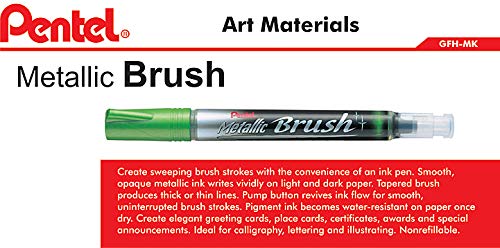 Pentel Arts Metallic Brush Tip Pen Light Green Ink Gfhmkbp Calligraphy Paint #TOP1