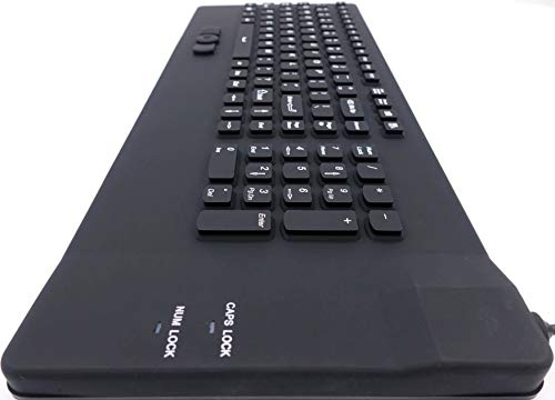 Dsi Keyboard With Integrated Mouse Button - Industrial Ip68 Waterproof Rugged Silicone Ikb108, Black #TOP2