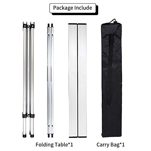 Growsun Folding Camping Table, Portable Aluminum Lightweight Square Camp Table w/Carry Bag for Outdoor and Indoor - Thumbnail 4