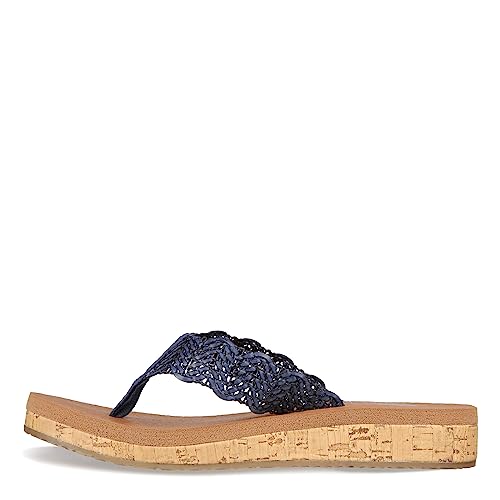Skechers Skechers Cali Women's Sandcomber Flip Flop Sandal, Navy, 10 M