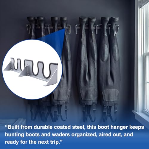 Image of Zonon Wader Hangers Durable Coated Steel Boot Rack Wall Mounted Boot Holder Organizer for Drying Storing Hunting Chest Waders Outdoor Gear Cowboy Shoes Storage Garage Entryway