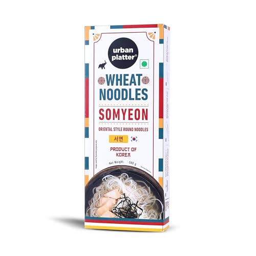 Image of Urban Platter Somyeon Wheat Noodles, 250g (Thin Korean Noodle | Light & Delicate Texture | Perfect for Cold Noodles & Light Sauces)