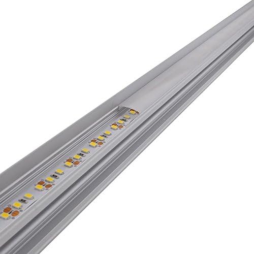 Aluminum Channel System with Cover, End Caps, and Mounting Clips, for LED Strip Installations, Up/Down Indirect, Pack of 5x 1m Segments, 1904-UDI