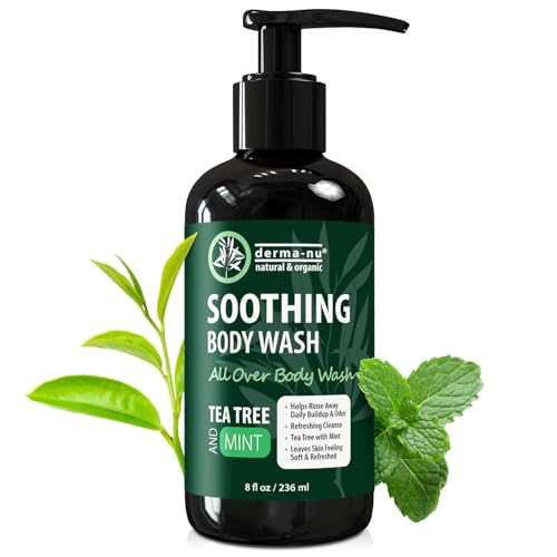 Derma-Nu Soothing Body Wash - Antibacterial Soap And Tea Tree Body Wash For Jock Itch, Athletes Foot, Eczema And Back Acne - Anti Bacterial Body Soap For Men And Women Safe For All Skin Types - 8 Oz
